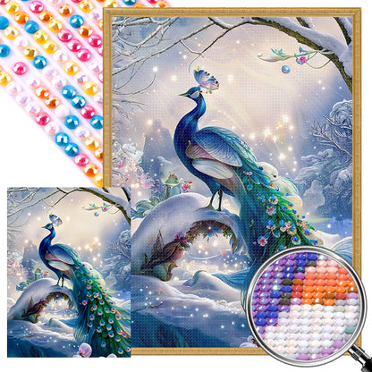 Peacock - Full AB Dril Round Diamond Painting 40*55CM