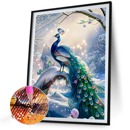 Peacock - Full AB Dril Round Diamond Painting 40*55CM