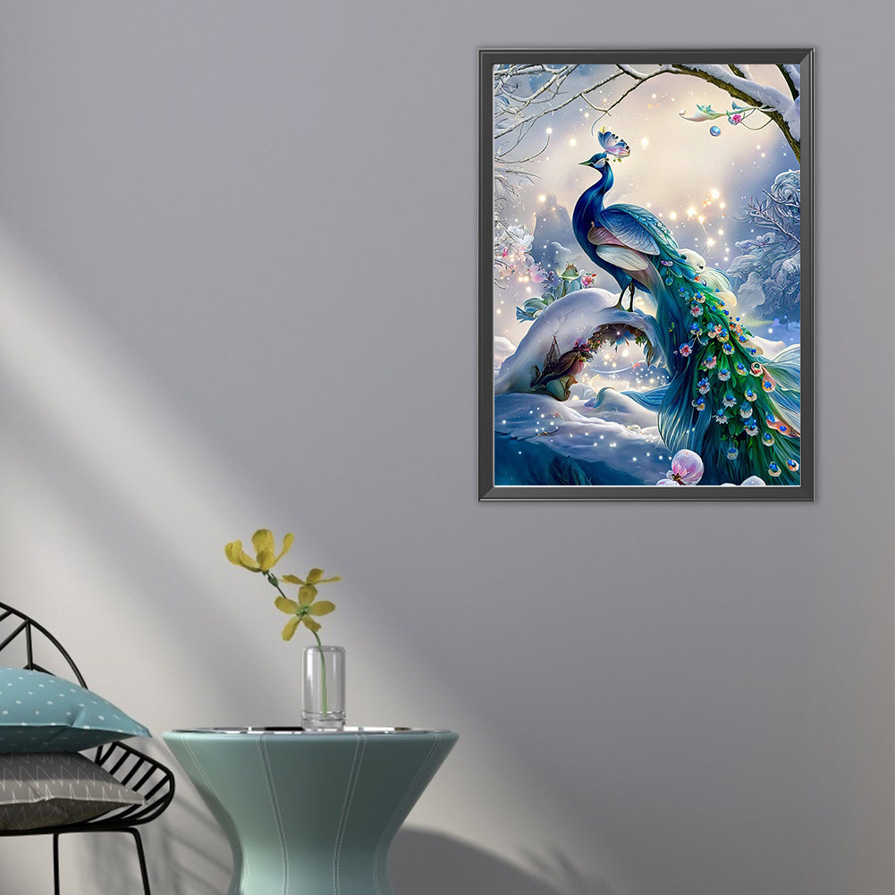 Peacock - Full AB Dril Round Diamond Painting 40*55CM