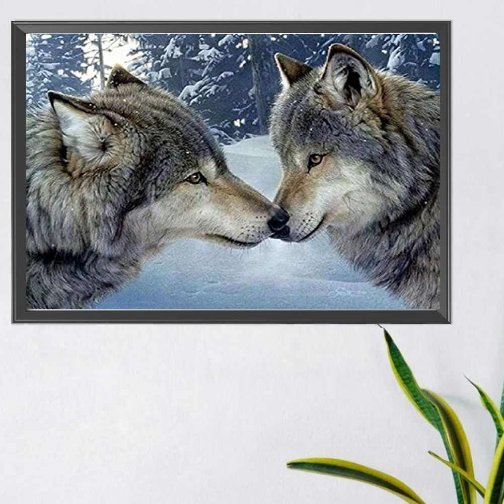 Snow Wolf - Full AB Dril Round Diamond Painting 60*40CM