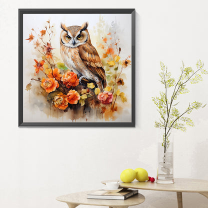 Autumn Owl - Full Round Drill Diamond Painting 30*30CM