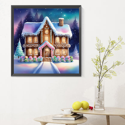 Snow Cabin - Full Round Drill Diamond Painting 30*30CM