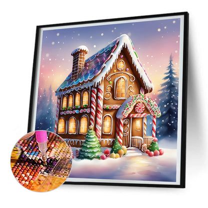 Snow Cabin - Full Round Drill Diamond Painting 30*30CM