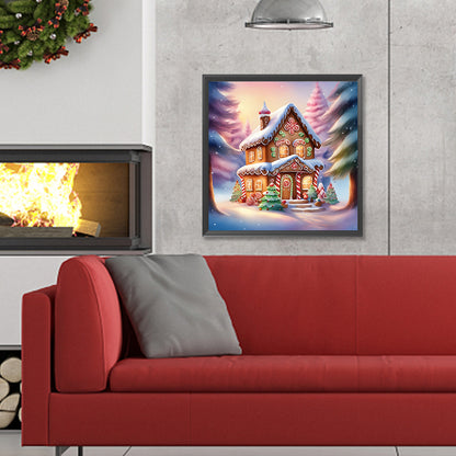 Snow Cabin - Full Round Drill Diamond Painting 30*30CM