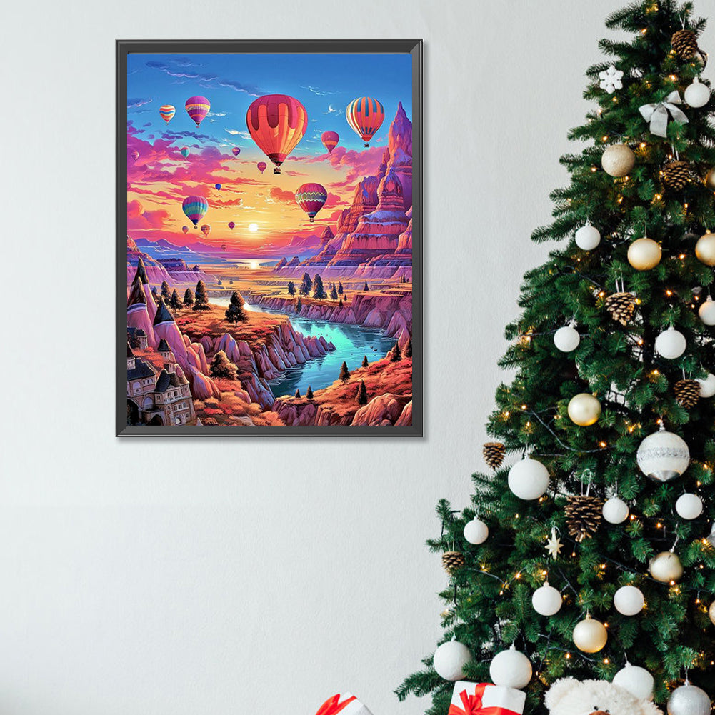Mountain Hot Air Balloon - Full Square Drill Diamond Painting 30*40CM