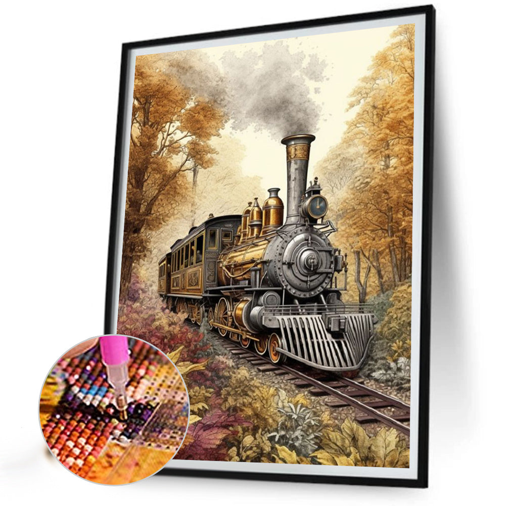 Woods Train - Full Square Drill Diamond Painting 30*40CM