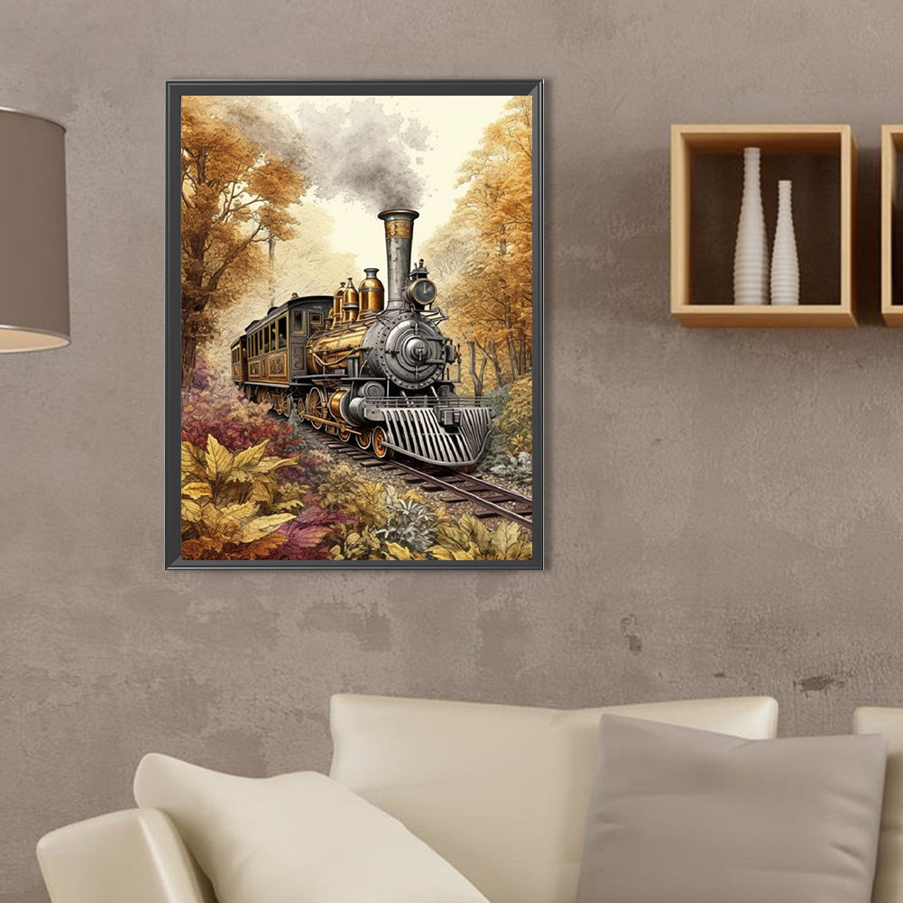 Woods Train - Full Square Drill Diamond Painting 30*40CM