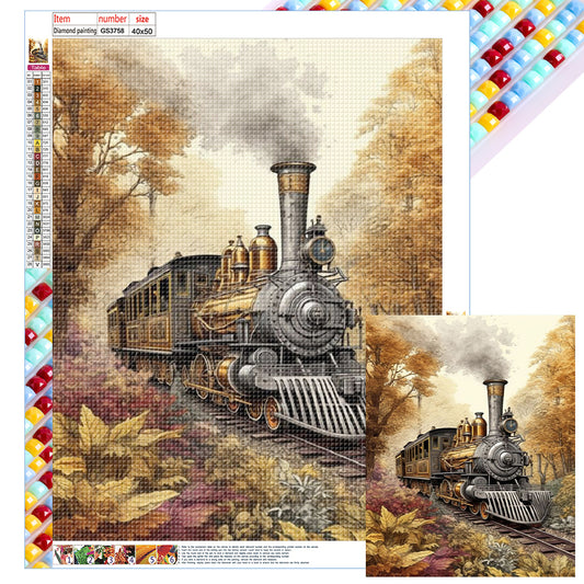 Woods Train - Full Square Drill Diamond Painting 40*50CM