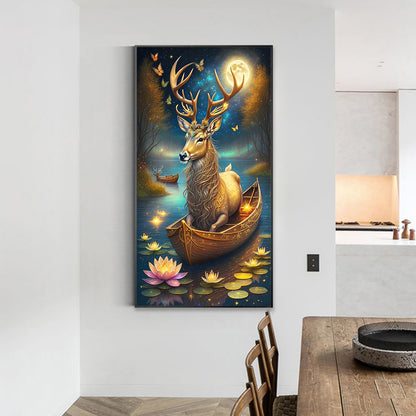 Deer On The Boat - Full Round Drill Diamond Painting 40*70CM