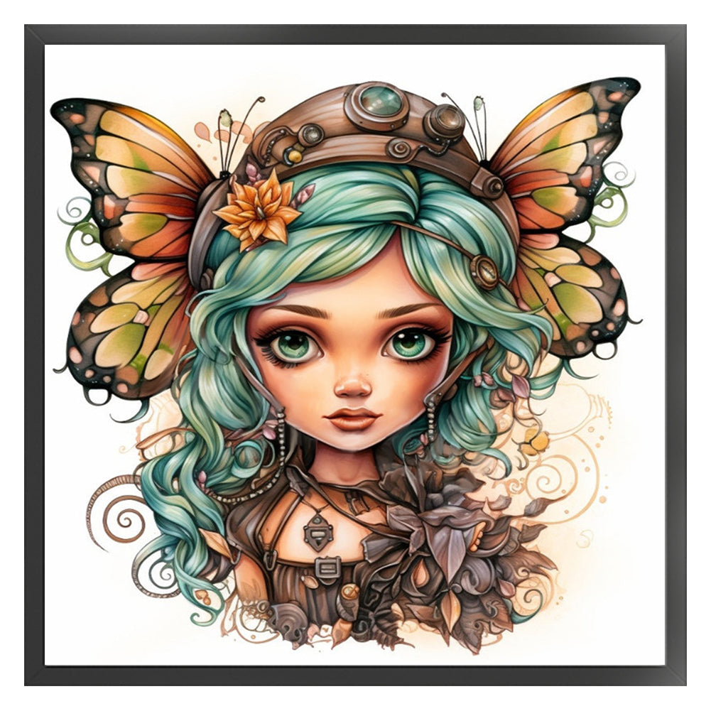 Butterfly Girl - 11CT Stamped Cross Stitch 50*50CM