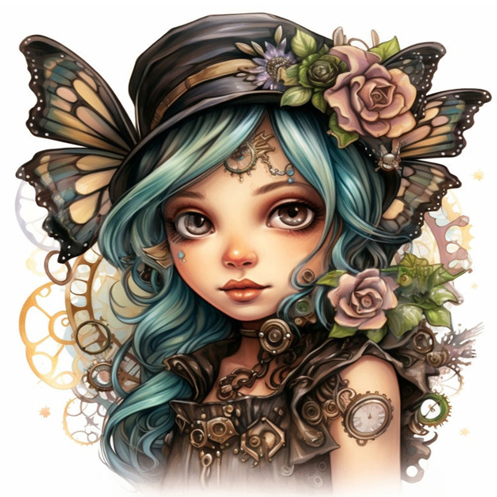 Butterfly Girl - 11CT Stamped Cross Stitch 50*50CM