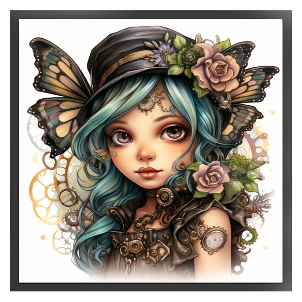 Butterfly Girl - 11CT Stamped Cross Stitch 50*50CM