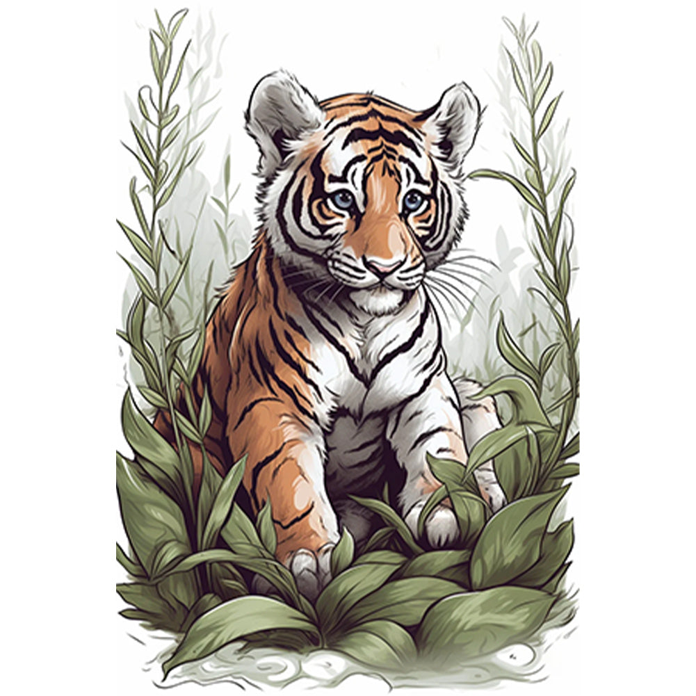 Tiger - Full Round Drill Diamond Painting 30*45CM