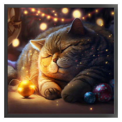 Sleeping Cat - 11CT Stamped Cross Stitch 50*50CM