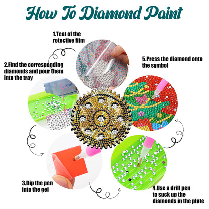 8PCS Acrylic Special Shape Diamond Painting Coasters Kits (Pinion)