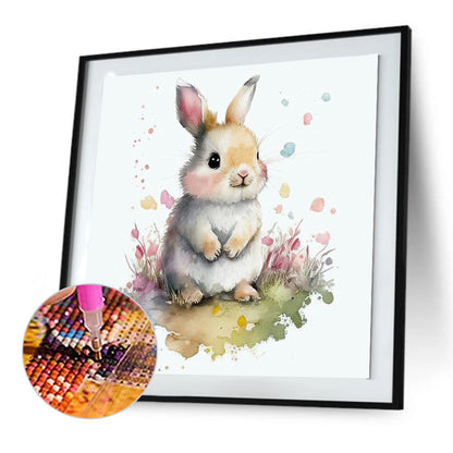 Rabbit And Flower - Full Round Drill Diamond Painting 30*30CM