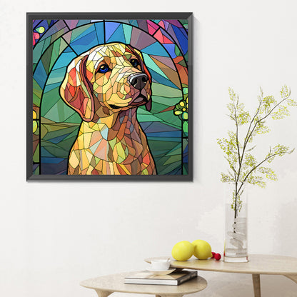 Puppy Glass Painting - Full Round Drill Diamond Painting 30*30CM