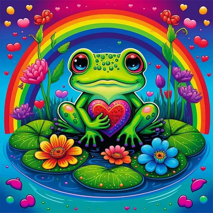 Frog Under Rainbow Bridge - Full AB Dril Round Diamond Painting 40*40CM