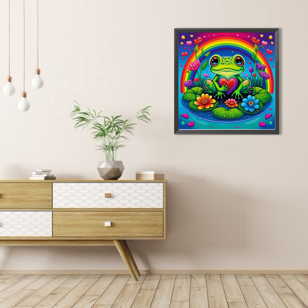 Frog Under Rainbow Bridge - Full AB Dril Round Diamond Painting 40*40CM