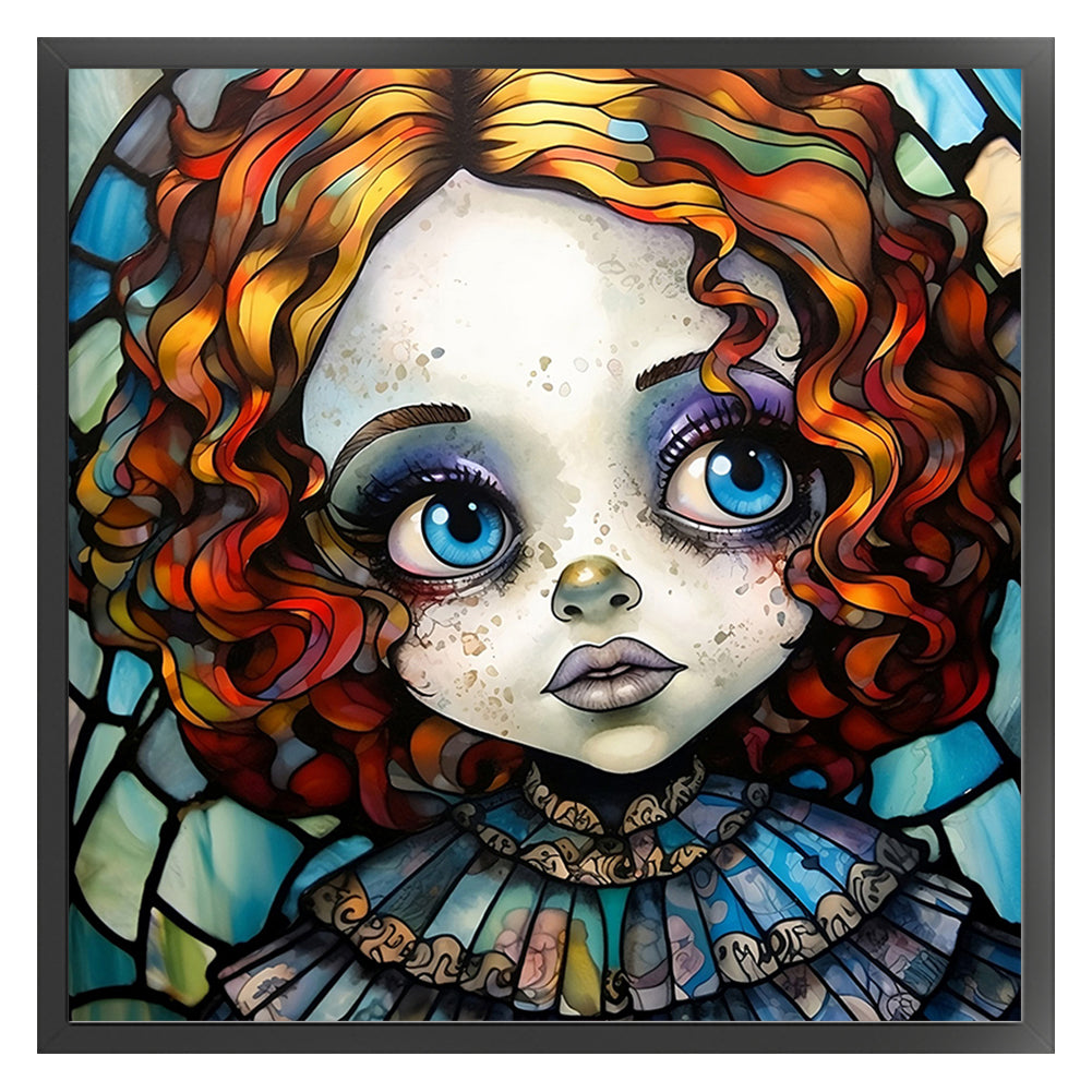 Big Eyed Doll - 11CT Stamped Cross Stitch 40*40CM