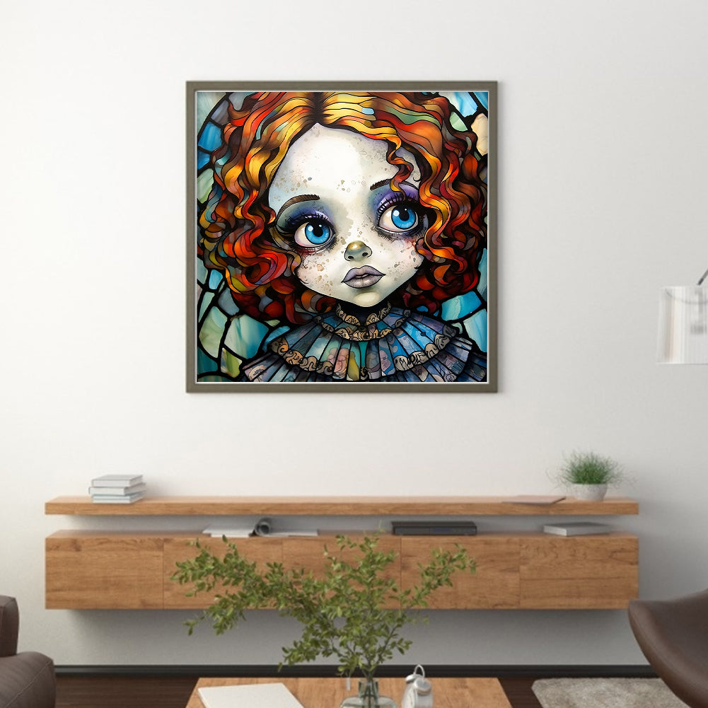 Big Eyed Doll - 11CT Stamped Cross Stitch 40*40CM