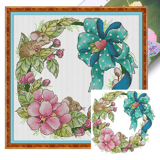 Spring Garland - 14CT Stamped Cross Stitch 32*30CM£¨Joy Sunday£©