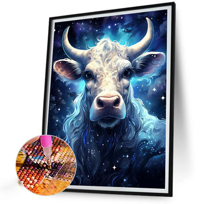 Glowing Cow - Full Round Drill Diamond Painting 30*40CM