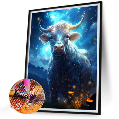 Glowing Cow - Full Round Drill Diamond Painting 30*40CM