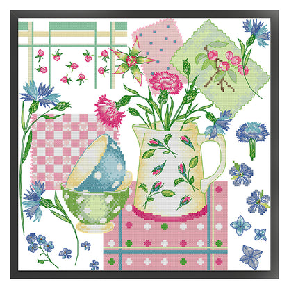 Flower Kitchenette - 14CT Stamped Cross Stitch 34*34CM£¨Joy Sunday£©