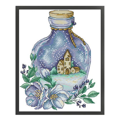 Magic Night Bottle - 14CT Stamped Cross Stitch 22*28CM£¨Joy Sunday£©