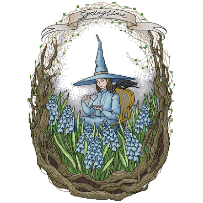 Magic World Spring - 14CT Stamped Cross Stitch 30*41CM(Joy Sunday)