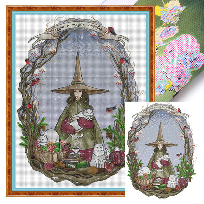 Magical World Winter - 14CT Stamped Cross Stitch 31*41CM(Joy Sunday)