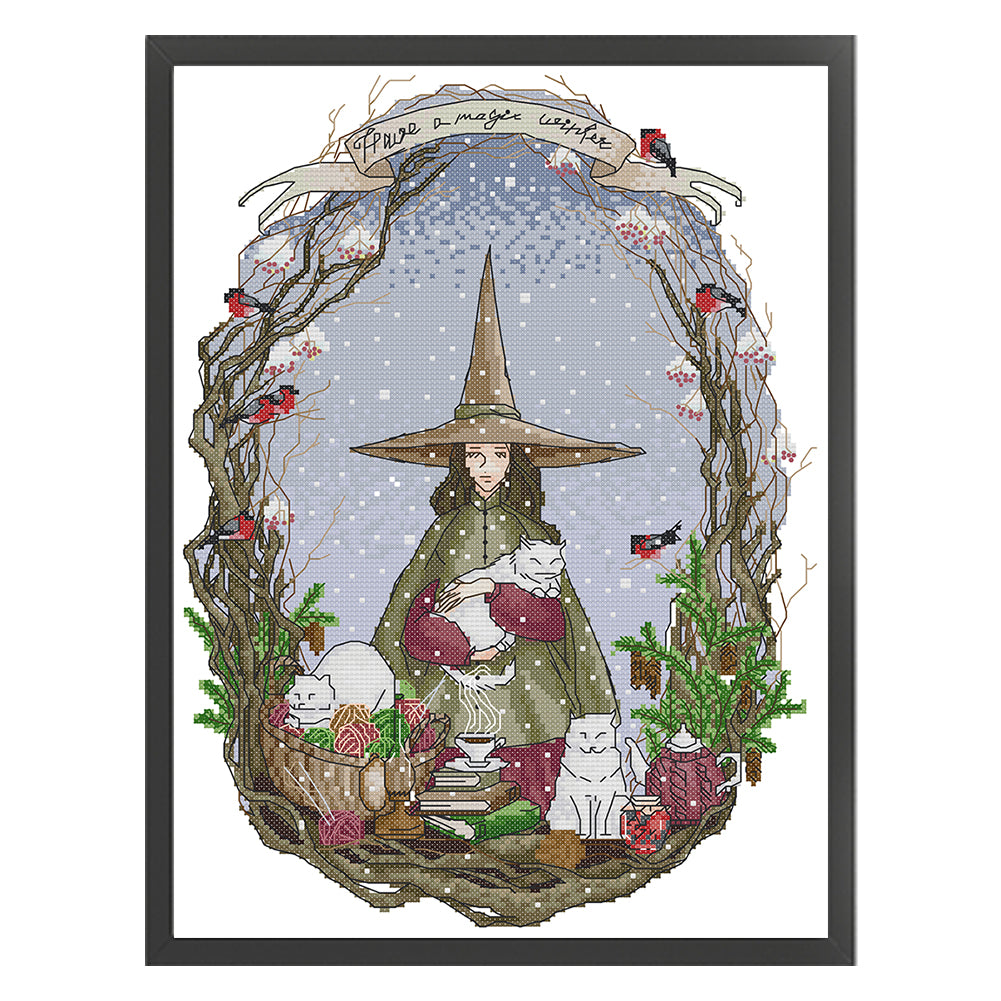 Magical World Winter - 14CT Stamped Cross Stitch 31*41CM(Joy Sunday)