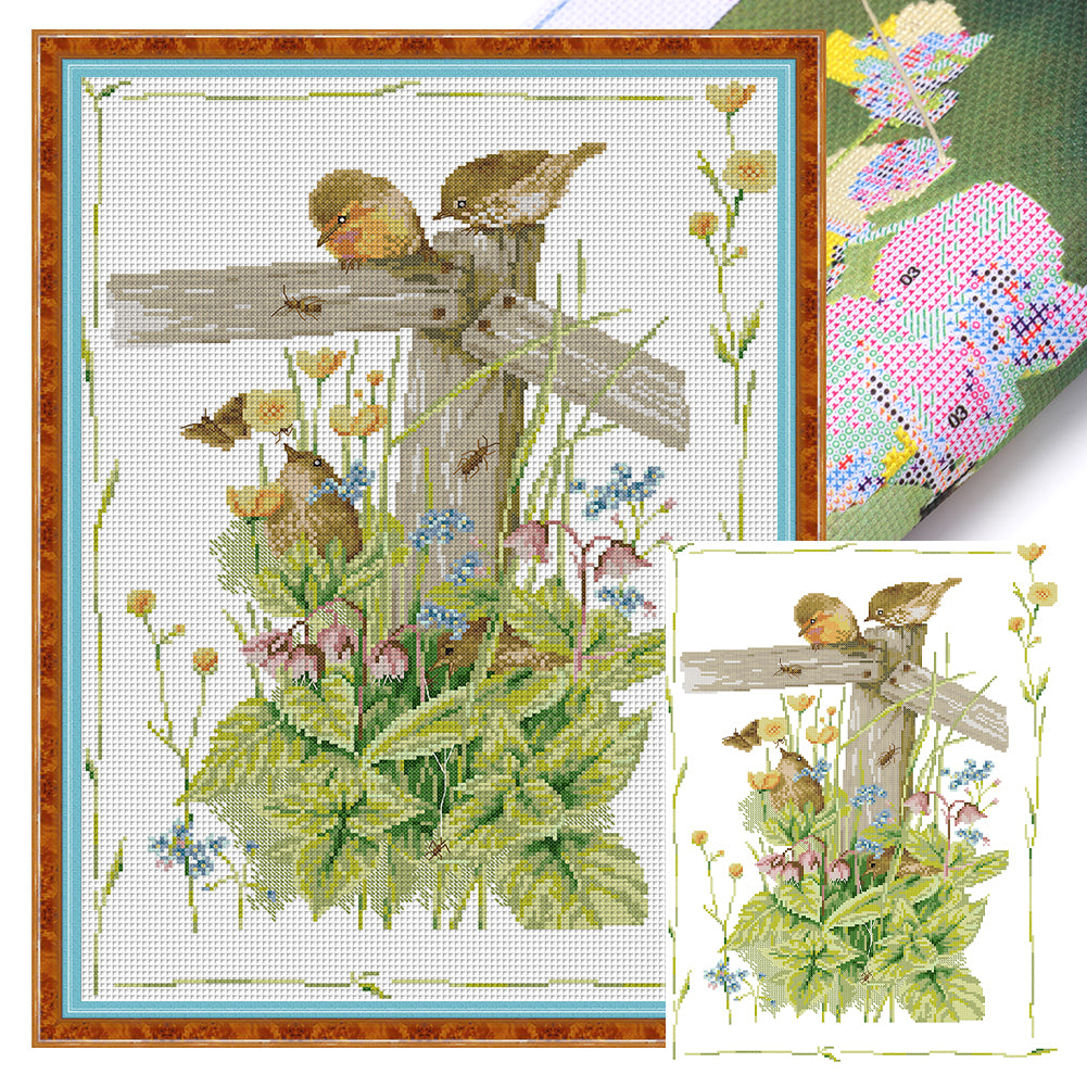 A Corner Of The Cozy Garden - 14CT Stamped Cross Stitch 38*51CM£¨Joy Sunday£©