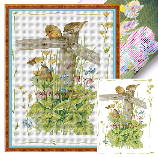 A Corner Of The Cozy Garden - 14CT Stamped Cross Stitch 38*51CM£¨Joy Sunday£©