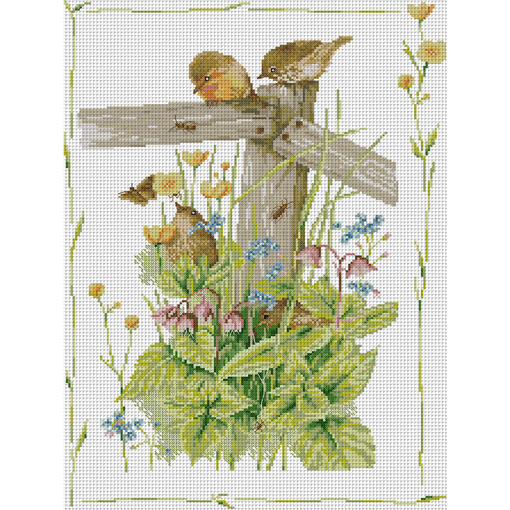 A Corner Of The Cozy Garden - 14CT Stamped Cross Stitch 38*51CM£¨Joy Sunday£©