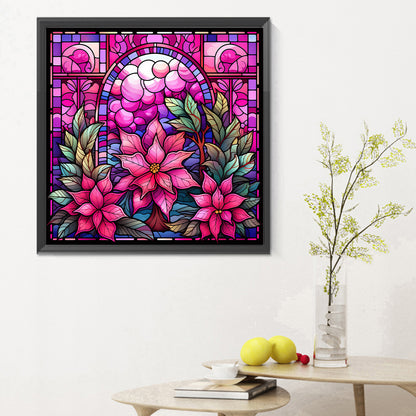 Pink Christmas Glass Painting - Full Round Drill Diamond Painting 30*30CM