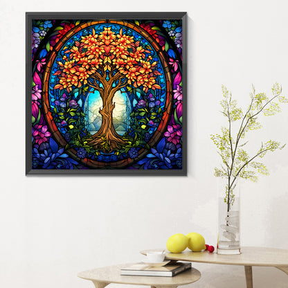 Tree Of Life Glass Painting - Full Round Drill Diamond Painting 30*30CM