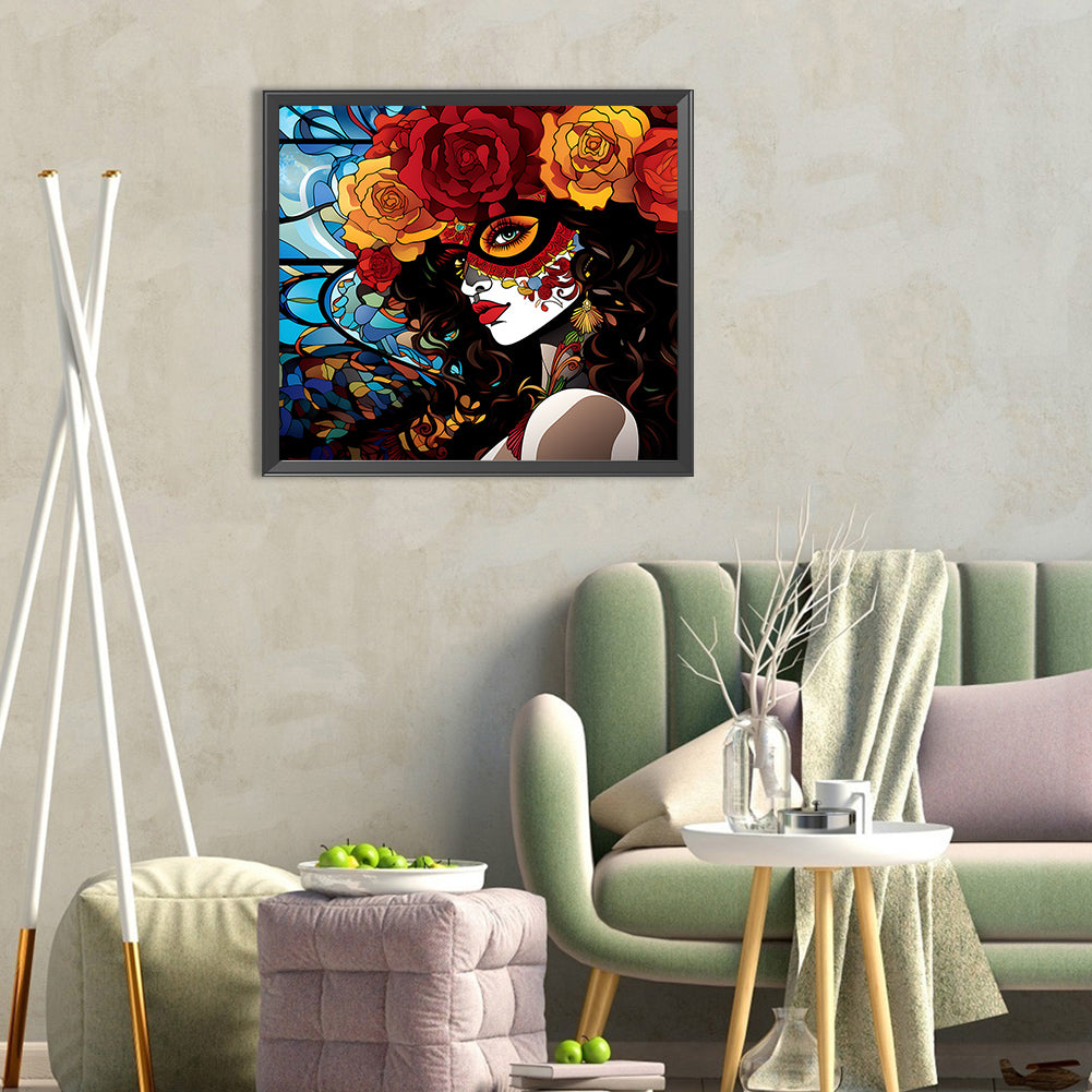 Day Of The Dead Girl - Full Round Drill Diamond Painting 35*30CM