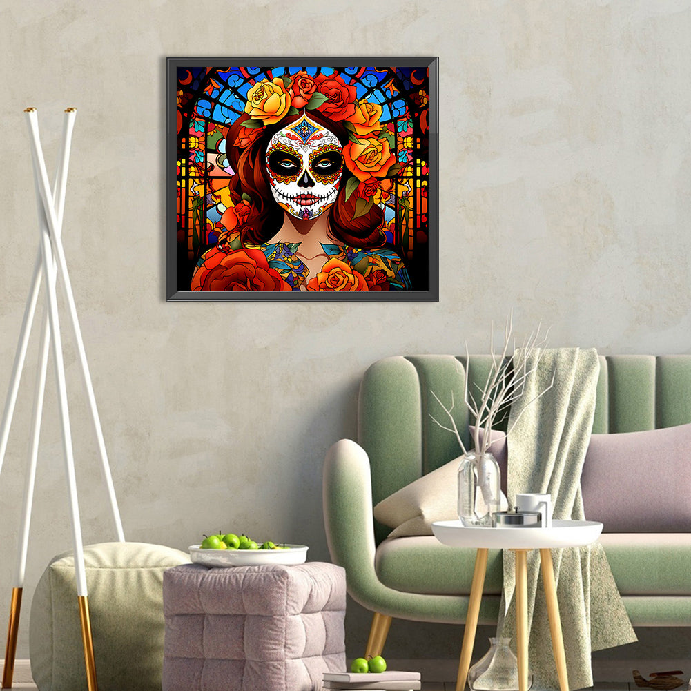 Day Of The Dead Girl - Full Round Drill Diamond Painting 35*30CM