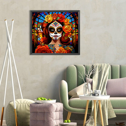 Day Of The Dead Girl - Full Round Drill Diamond Painting 35*30CM