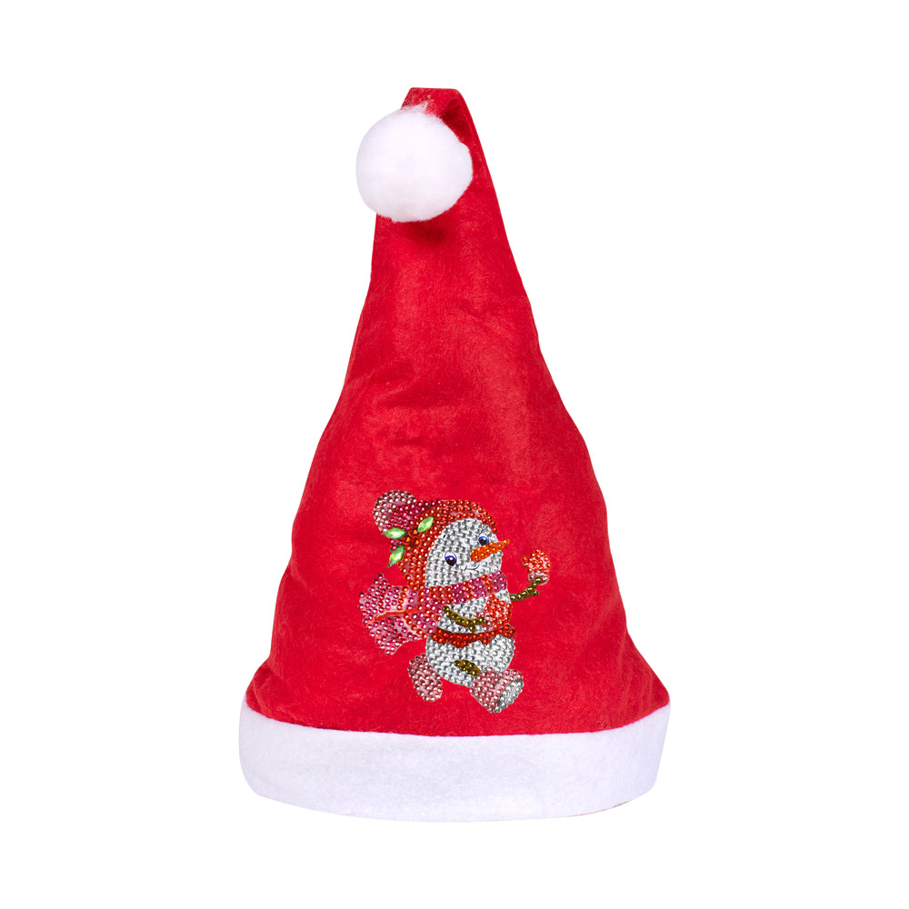 DIY Diamond Painting Christmas Hat Comfort Soft for Adults Unisex (Snowman #4)