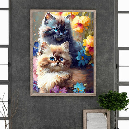 Cats And Nature - Full Round Drill Diamond Painting 30*40CM