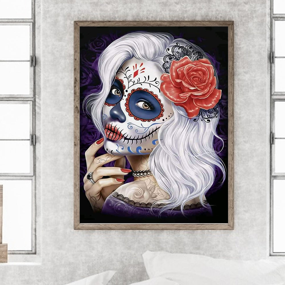 Day Of The Dead Girl - Full Round Drill Diamond Painting 30*40CM