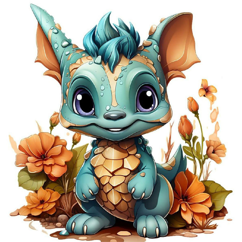 Little Dinosaur - Full Round Drill Diamond Painting 30*30CM