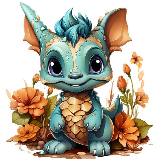 Little Dinosaur - Full Round Drill Diamond Painting 30*30CM