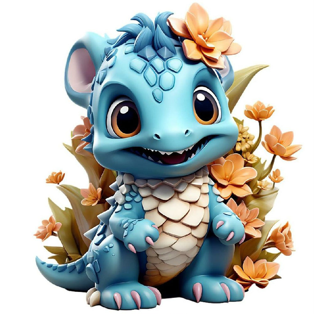 Little Dinosaur - Full Round Drill Diamond Painting 30*30CM