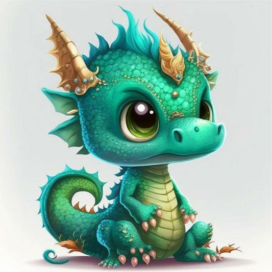 Little Dinosaur - Full Round Drill Diamond Painting 30*30CM