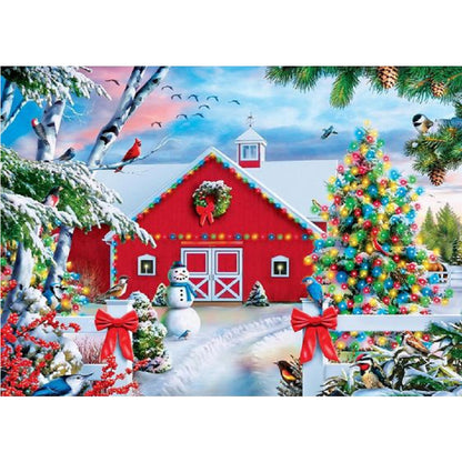 Christmas Snow Cabin - Full Square Drill Diamond Painting 40*30CM