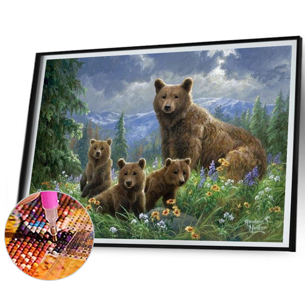 Brown Bear - Full Square Drill Diamond Painting 40*30CM